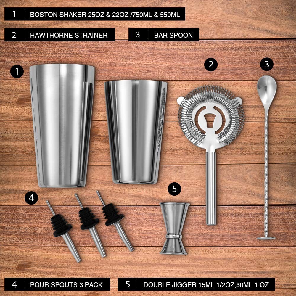 8-Pieces Cocktail Shaker Set 8-Pieces Cocktail Shaker Set
